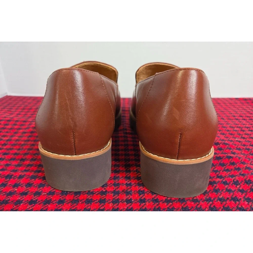 Vionic Kensley Women's Loafers 7.5 BrownLeather Slip On Orthotic Shoes w/inserts